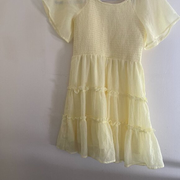 Yellow Art Class Girls Recycled Polyester Smocked Ruffle Dress L (10/12). NWT - Picture 9 of 9